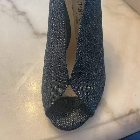 Jimmy Choo Black Peep Toe Heels - Picture 4 of 8